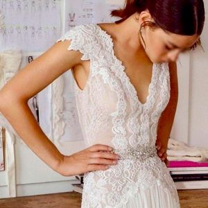 Wedding Dress Cap Sleeves Ivory/Cream